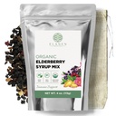 Elanen Naturals Organic Elderberry Sirup Kit, Makes up to 24 oz, Obsahuje prírodná bavlna Brew Bag, USDA Certified Organic Sused Elderberries and Immune Support Herbs, Bulk Kit, 4 oz. (113g)
