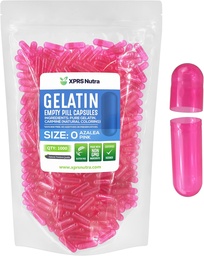 XPRS Nutra Veľkosť 0 Prázdne Kapsule - 1000 Počet prázdnych želatíny Kapsule - Tabletky DIY Kapsule Plnenie - Pure Bovine Pill Gel Caps pre Do-It-Tvoje vlastné doplnky (Azalka Ružová)