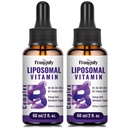Lipozomálny vitamín B komplex Tekutý Sublingválny B komplex Vitamíny Doplnok pre ženy Muži Zlepšenie absorpcie Metylated B12,B1,B2,B3,B5,B6,Folát,Biotín pre energiu a imunitnú podporu-4,0 oz