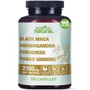 Prečo nie Natural 4-in-1 Organic Black Maca Root, Ashwagandha, senovka, Panax Ginseng Kapsule, Dodatok pre mužov a ženy