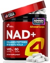 NAD Plus doplnok 1400mg - NMNH doplnok alternatívne podporuje zdravý starnutie komplex s nikotínamid Riboside & Gotu Kola, kolagén - Výkonný NAD+ Vzorec pre energiu, koža a kognitívne, 60 Caps