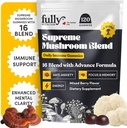 16 Zmes Hubové Gumičky - Hubové Gumičky pre dospelých, Huby doplnok s Chaga, Lions Mane, Reishi, Cordyceps pre zaostrovanie a jasnosť, podporuje Microdosing Huby - Mixed Berry