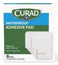 CURAD White Nepremokavé Lepidlá, 4" x 4," Advanced Wound Care, 1 Box, 8 Počet