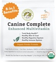 Wholistic Pet Organics Psie kompletný - Psie multivitamín prášok - 4 Lb - Denné psie vitamíny a doplnky pre domáce potraviny - imunitný systém, koža, kabát a celkové zdravie - malé a veľké plemeno
