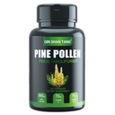 Pine Pollen Supplement wtih Ginger Root a vitamín C, 99% Cracked Cell Wall, 120 Veggie Capsules, Focus&Immune Improvement for Women and Men
