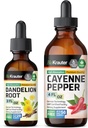 BIO KRAUTER Cayenne Pepper Tinture 4 Fl. Oz. & Dandelion Tincture 2 Fl. Oz.