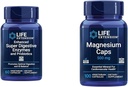 Life Extension 60 Vegetariánske Kapsule Vylepšené Super Digestive Enzymes & Probiotiká a 100 Magnézium Kapsule od Srdce, Kosť, Metabolizmus Podpora
