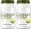 rize laboratóriá Sharp Ear Capsules, Sharp Ear Pills pre čistý sluch, Sharp Ear Supplement to Restoring Hearing Health, Sharp Ear Advanced Formula Maximálna sila (120 Kapsule) (Pack of 2)