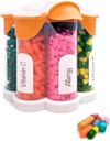 Extra veľké pilulky Organizátor denne, Týždenný, Mesačný doplnok fľašu, roztomilé Blossom pilulky Dispenser s 7 XL kompartmenty, ľahko otvorené pilulky pre vitamíny, lieky, Etikety zahrnuté (Orange)