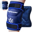 KingPavoni XXL Koleno Ice Pack Zabaľte okolo Entire Koleno po operácii, Veľký opakovane použiteľný gél Ice Pack pre zranenia, úľava od bolesti, opuch, športové zranenia, 1 balenie (modrá)