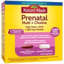 Nature Made Prenatal Vitamin Softgels + Choline Kapsule, Kyselina listová + DHA + Cholín, 60 Prenatálne vitamíny pre ženy, 60 Choline Doplnky kapsuly, 60 dní