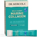 Dr. Mercola Marine Collagen Powder Pakets, 5g Collagen Per Serving, 15 Služieb (15 on-The-Go Pakets), Práškové Dietary Supplement, Unflavored, Typ 1 Collagen Peptides from Cod, Haddock & Pollock
