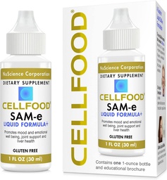 Cellfood SAM-e Liquid Formula+, 1 fl oz - Spoločná podpora a zdravie pečene - Tekutina pre ľahšiu absorpciu a lepšiu biodostupnosť - bezlepkové, non-GMO - 30-dňová dodávka