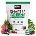 FORCE FACTOR Smart Greens Superfood Chews, Greens a Superfoods s probiotikami, Antioxidanty, a Fiber, Zelený doplnok na podporu trávenia, oxidu dusnatého a energie, 60 mäkké žuvačky