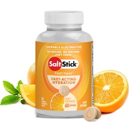 SaltStick Electrolyte FastChews - 120 gróf Orange Flavor - Žuvacie tablety pre hydratáciu, soľné tabule, Dehydratácia Relief