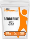 BulkSupplementments.com Berberine HCl Powder - Berberine Supplement, Berberine 500mg, Berberine Powder - Gluten Free, 500mg per Serving, 1kg (2,2 lbs) (Pack of 1)