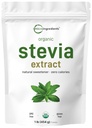 Pure Organic Stevia Powder, 1 libra (2,837 Servings), najvyššia trieda Stevia Green Leaf Extract Reb-A 