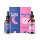 JoySpring vitamín C kvapky pre deti - Imunitná podpora so zinkom a bazami a spánkomBerry Melatonin pre deti s bazami
