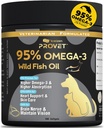 95% omega 3 rybí olej pre psy a mačky, vet-formulovaný s RTG Spracovaný lososový olej, maximálne EPA & DHA, podporuje srdce, koža, kabát, kĺb, srdce a imunitný zdravie, 100 mäkké gély