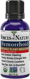Sily prírody Hemoroidy Ovládanie Extra sila, Organická Homeopatická medicína s čarodejnicou Hazel, Horse Chestnut, a upokojujúce esenciálne oleje pre svrbenie, opuch a nepohodlie, 1.0 FL OZ