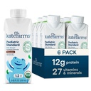 KATE FARMY Organické Pediatric 1.2 Vysoká kalórií Čokoláda Nutrition Shake, 12g Bielkoviny, 27 Vitamíny a minerály, náhrada jedla, 8.45 oz (6 balení)