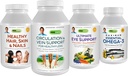 ANDREW LESSMAN 4 Obľúbené produkty Bundle - 60 Gróf Každý z Circulation & Vein Support, zdravé vlasy, koža a nechty, Ultimate Podpora očí, a maximálne základné Omega-3 (Orange)