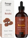 Forage Hyperfoods- Original Canadian Wild Reishi Mushroom Superfood Liquid Supplement Extract Tinture, Vegan, Non-GMO, Zlepšuje imunitný systém a stres reakcie, Prírodný pokoj, 118ML