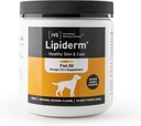 Nové medzinárodné veterinárne vedy IVS Lipperm Skin and Coat Fish Oil Omega 3 a 6 Dietary Supplement Psy, Made in The USA (Soft Chews, 90 Gróf)