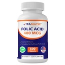 Vitamatická kyselina listová 400 μg - 500 vegetariánskych tabliet - vitamín B9