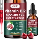 Vitamin B12 Complex 5000 mcg | Vegan B12 Liquid Drops Sublingual Supplement | Methylcobalamin w/Folate, Biotin, Vitamin C, B3, B5, B6, & B8 for Long-Lasting Energy and Healthy Metabolism, 2 fl. oz.