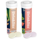 Drinklits Ginger-Lime Electrolyte Hydratácia & Strawberry Imunity Tablety (2) Tube Combo Pack 