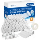 LotFancy Gauze Rolls, 48 Počet, 4 palec x 4.1 Yards, Rolled Gauze Wrap, Conforming Stretch Bandage for Wounds Care, zdravotnícke pomôcky pre prvú pomoc