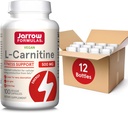 Jarrow Formules L-karnitín 500 mg - 100 Veggie Licaps - Dôležitý kofaktor pre výrobu energie (ATP) z tukov - Dietary Supplement - Vegan - Až 100 Servings, balenie 12