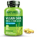 NATURELO Vegánová DHA - Omega 3 Olej z rias - Doplnok pre mozog, srdce, kĺb, zdravie očí - Poskytuje základné mastné kyseliny pre ženy, mužov a deti - doplnky prenatálne vitamíny - 60 Softgels