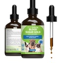 Pet Wellbeing - Blood Sugar Gold Value Size for Psi & Mačky - Prírodná podpora pre zdravé krvi hladiny cukru u vášho domáceho maznáčika s cukrovkou - 4 oz (118ml)