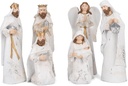Transpac Dressed White and Gold Tone 7,5 palca Resin Narodenie Figuríny Sada 6