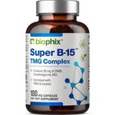 biophix Super B-15 100 Veggie Caps - Niacin Calcium Choline Inozitol DMG TMG - podporuje zdravé hladiny kyslíka