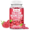 Vápnik Magnézium Zinok Gumies s draslíkovým vitamínom C, B6, D3, K2 - Vápnik pre ženy a mužov - Vápnik Magnézium Zinok Multi Vitamin Supplement pre kosti, svalovinu, zuby, pokoj a odolnosť - 60 Cts