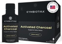 CYMBIOTIKA Aktivované Charcoal Liquid Supplement Pakety z kokosových orechov pre Bloating, Gut Health & Digestive Support, pomáha Detox, Vitamín E, Citrónový krém Flavor, Vegan, 26 Balenie