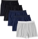 Amazon Essentials Cotton Jersey Boxers - Men's Underwear, Available in Big & Tall, Pack of 5