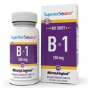 Superior Zdroj B-1 100 mg - Vitamín B doplnok podporuje zdravú energiu a rast - Nervový a tráviaci systém Podpora Formula s tiamín - 100 Sublingválne rozpúšťa tablety