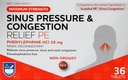 Rite Aid Sinus Pressure and Congestion Non-Drowsy Relief PE, 10mg - 36 Tablets Nasal Decongestant 
