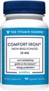 Vitamín Shoppe Comfort Železo 25MG, klinicky študoval železo Bisglycinát, Výroba energie a imunitná podpora, jemné a nekonstipačné doplnky (90 Veggie Kapsule)
