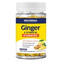 Enzymedica, zázvor a vitamín B6 Gummy, podpora príležitostného nauzey a tráviaceho traktu, vysoká potencie, ekvivalent 200 mg extraktu z zázvoru, 60 grófov