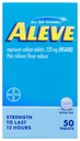 Aleve, bolesť Reliever/horúčka Redukcia 220 mg tablety, počet 50