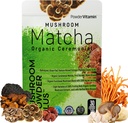 Powdervitamin Organic cermonial Mushrom Matcha Certified Pesticides-Fed Collagen Types I & III 8 Plodové telové huby testované na beta-Glucans Focus Digestion & Imunity 30 Servings
