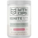 MTN OPS Ignite Lite Energy Drink prášok lepok bez obsahu oxidu dusnatého doplnok nápoj Mix, L arginín, L citrulín, kofeín a nootropný bezcukrový nápoj Mix, 45 servings, jahodový Daiquiri chuť Eva Shockey