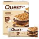 Quest Nutrition S'mores Protein Bar, 21g Protein, 4g Net Carbs, 1g Cukor, bez lepku, Keto Friendly, 4 g Count