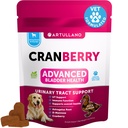 Pes UTI Liečba - Cranberry Supplement & Bridder Control pre psy - močové tract infekcie Incontinence Pill, Bladder Stones - UTI Medicine Treats - 70 mäkké žuvačky pre podporu obličiek s rybím olejom
