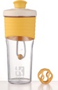 2. generácie Shaker fľaša pre proteín s miešacou guľou - ideálny pre cvičenie a vonkajšie použitie, 24-Ounces Wheey Protein Shaker s jasným meraním (Orang)